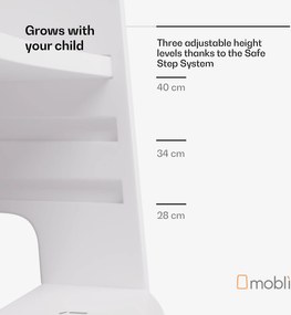 Mobli Ully Montessori, tanulótorony, MDF, 40,5 x 86 x 38 cm, állítható magasságú