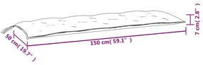 2 db krémfehér oxford szövet kerti padpárna 150 x 50 x 7 cm