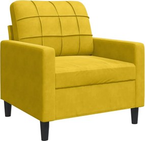 vidaXL sárga bársony kanapéfotel 60 cm