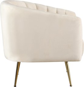 Design fotel, bézs Velvet szövet/gold króm-arany, BAGY