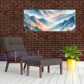 Kép - Akvarell hegyek (120x50 cm)