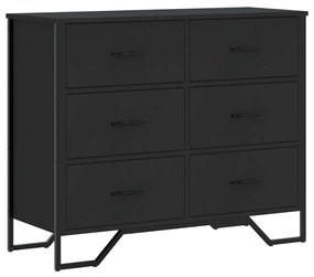 fekete szerelt fa komód 91 x 35,5 x 74,5 cm