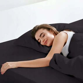 Gumis lepedő 180x200cm 100% Pamut Jersey Matrac 30cm Fekete