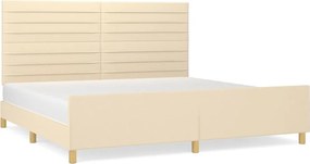 vidaXL krémszínű szövet ágykeret matrac nélkül 200 x 200 cm