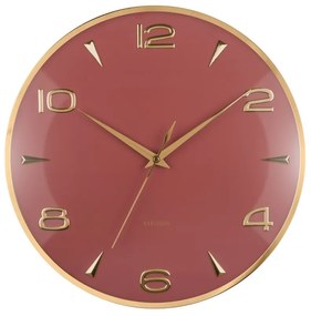Karlsson 6017RD dizájner falióra, piros, átmérő:40 cm