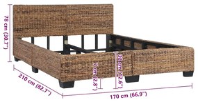természetes rattan ágykeret 160 x 200 cm