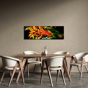 Narancssárga csokor képe (órával) (90x30 cm)