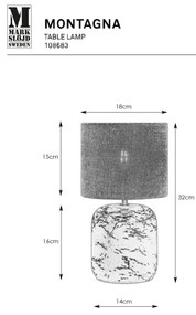 Markslöjd 108683 - Asztali lámpa MONTAGNA 1xE14/40W/230V 32 cm bézs/fekete