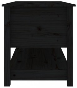 fekete tömör fenyőfa dohányzóasztal 102 x 49 x 55 cm