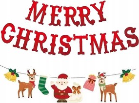 Merry Christmas girlanda banner karácsonyi dekorációk Karácsony