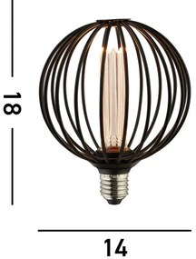 Searchlight 26004BK - GLOBE LED dekoratív izzó E27/4,5W/230V 2700K