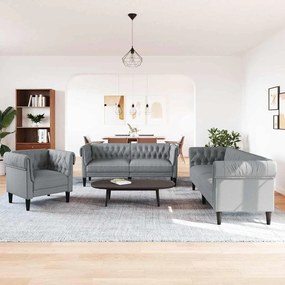 Kanapé Szett 3 pcs Világosszürke szövet