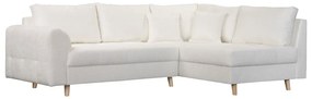 Fehér buklé sarokkanapé (jobb oldali) Ariella – Ropez