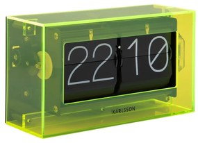 Karlsson 5976YE design fali/asztali billenő óra, zöld, 21 cm