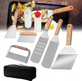 Acél Grill szett kiegészítők grill eszközök 8in1 +tok Szuper Valahogy