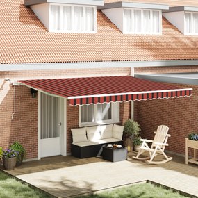 Automatikus Behúzható Napernyő LED-del Narancs és Barna 450x300 cm