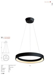 Redo 01-672 - LED Csillár zsinóron LOOP LED/48W/230V átm. 60 cm fehér