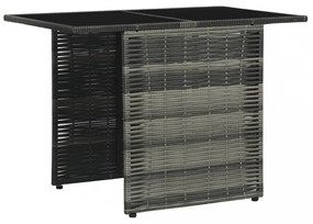 3-részes szürke polyrattan bisztrószett párnákkal