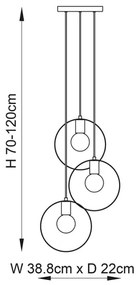 Endon 81922 - Zsinóros csillár HOOP 3xE27/40W/230V arany/réz/matt króm