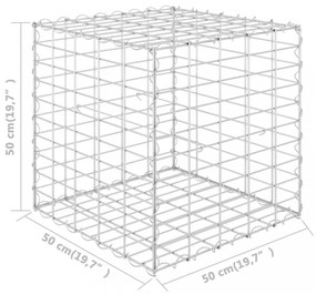 kocka alakú acélhuzal gabion magaságyás 50 x 50 x 50 cm
