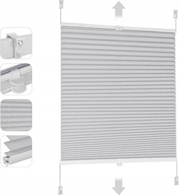 Pliszírozott Roló Világosszürke Non-invazív Méret 55 x 120 CM