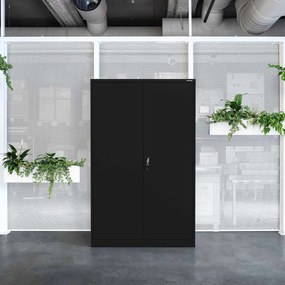 JAN II irodai, irattartó fémszekrény, 1150 x 1850 x 400 mm, fekete