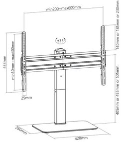 MK FLORIA Superior SUPSTV020 - Álló TV-tartó 37-70" fekete