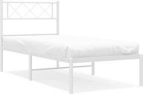 vidaXL fehér fém ágykeret fejtámlával 90x200 cm