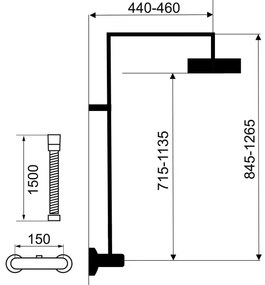 Novaservis - Zuhanygarnitúra termosztatikus csappal METALIA ECO fényezett króm