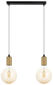 Csillár zsinóron MIROS 2xE27/60W/230V fekete/arany