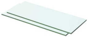 2 db átlátszó üveg paneles polc 50 x 15 cm