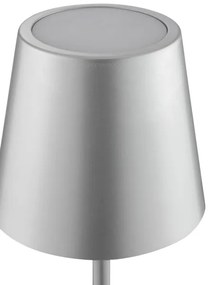 Brilliant - ELORA érintésvezérléses, újratölthető, fényerőszabályzós asztali LED-lámpa LED/2,5W/5V 2700K IP44 ezüst