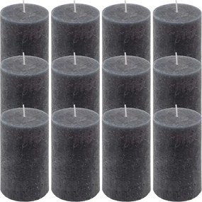 Rusztikus gyertya készlet 11,5 cm Ø 6,8 cm 12 db antracit