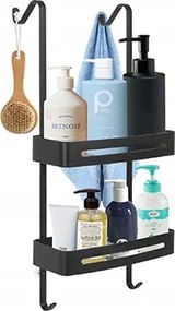 Fürdőszobai Polc zuhany alatt fürdőszoba akasztós-rozsdamentes acél-fekete