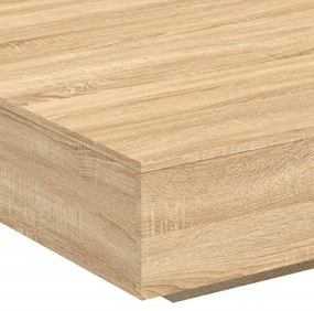 sonoma tölgy színű dohányzóasztal LED-lámpákkal 100x100x31 cm