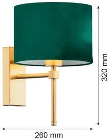 Argon 8107 - Fali lámpa ABBANO 1xE27/15W/230V sárgaréz/zöld