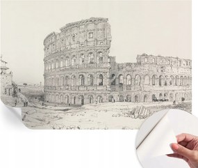 Öntapadós tapéta Divatos 3D fali ragasztóval Régi romok 104x70 cm