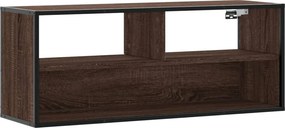 vidaXL barna tölgy színű szerelt fa és fém TV-szekrény 100x31x39,5 cm
