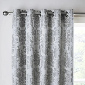 Szürke damaszt függöny szett 2 db-os 168x183 cm Damask Jacquard – Catherine Lansfield