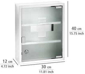 WENKO 22924100 - Elsősegélydoboz 30x40 cm rozsdamentes acél/ezüst