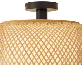 Japandi mennyezeti lámpa bambuszból, fehér belsővel - Liva