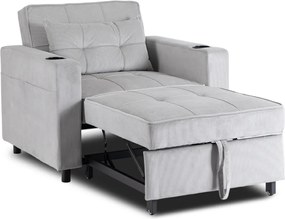 Dönthető fotel szürke kord kárpittal – SOLOR