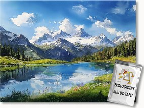 Fotótapéta Flizelina Alpesi Tó Hegyek Hó Panoráma 300x210 ragasztó