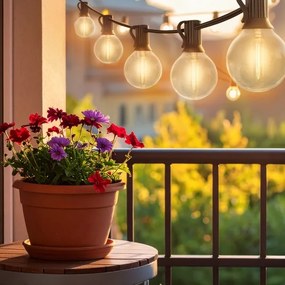 Brilagi - LED-es kültéri dekorációs fényfüzér GIRLANDA 25xE12 20m fekete IP44 meleg fehér + távirányító