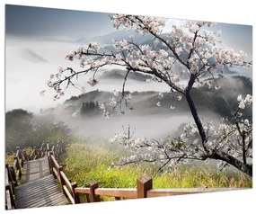 Virágzó tavaszi tájkép (90x60 cm)