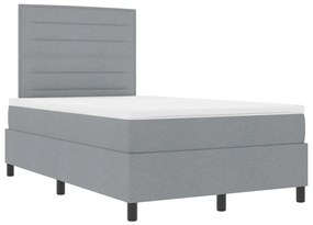 Box Spring Ágy Matraccal Világosszürke Kis Dupla Szövet