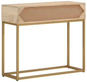 tömör mangófa és vas tálalóasztal 90 x 30 x 76 cm