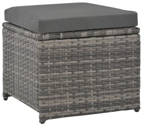7-részes szürke polyrattan kültéri étkezőszett párnákkal