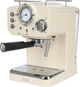 Zilan ZLN2992 retró eszpresszó kávéfőző, 1100 W, 15 bar, 1,25 liter kapacitás, tejhabosító, bézs