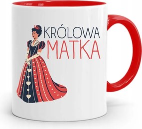 Piros Bögre Ajándék Anyukáknak Anyakirálynő nyomott mintával